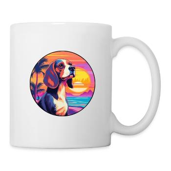 Beagle Hunderasse Buntes Karikatur-Aquarell - Tasse - Weiß - Rechts