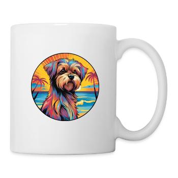Griffon Belge Chien Race Coloré Cartoon Waterco - Mug blanc - blanc - Droite