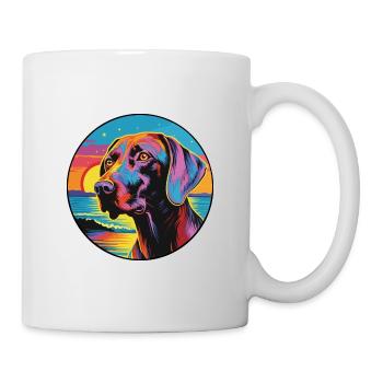 Chien d’arrêt belge de race Dessin animé coloré Waterco - Mug blanc - blanc - Droite
