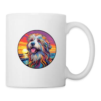 Bergamasco Schäferhund Hund Rasse Bunte Karikatur Wat - Tasse - Weiß - Rechts