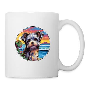 Biewer Terrier Dog Breed Colorful Cartoon Watercol - Mug - white - Right