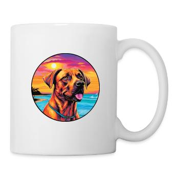 Black Mouth Cur Dog Breed Colorful Cartoon Waterco - Mug - white - Right