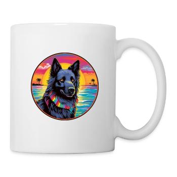 Chien de berger belge race de chien coloré dessin animé Waterc - Mug blanc - blanc - Droite