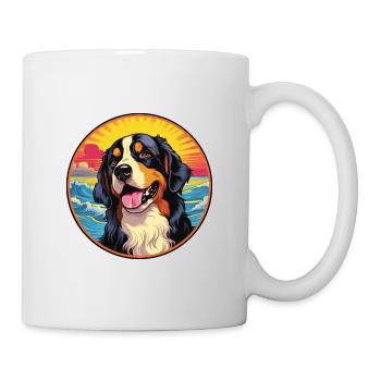Bernese Mountain Dog Breed Colorful Cartoon Waterc - Mug - white - Right