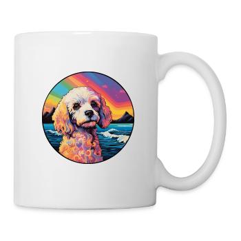 Bolognese Dog Breed Colorful Cartoon Watercolor - Mug - white - Right