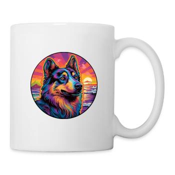 Bohemian Shepherd Dog Breed Colorful Cartoon Water - Mug - white - Right
