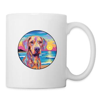 Braque Saint Germain Hunderasse Bunte Karikatur Wa - Tasse - Weiß - Rechts