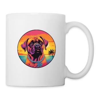 Bullmastiff chien race coloré dessin animé aquarelle - Mug blanc - blanc - Droite