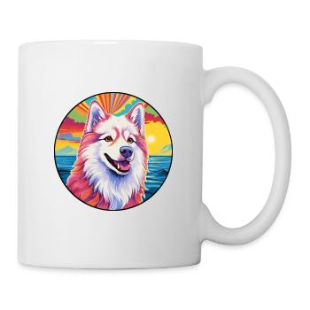 Chien esquimau canadien race coloré dessin animé Waterco - Mug blanc - blanc - Droite