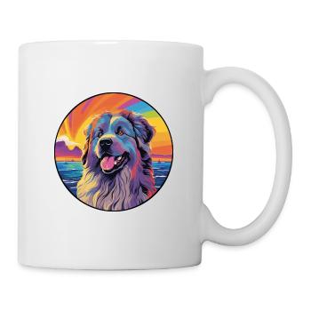 Caucasian Shepherd Dog Breed Colorful Cartoon Wate - Mug - white - Right