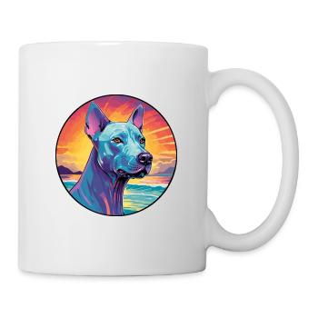 Blau Thai Ridgeback Hunderasse Bunte Karikatur Wat - Tasse - Weiß - Rechts