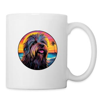 Briard Dog Breed Colorful Cartoon Watercolor - Mug - white - Right
