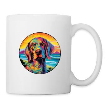 Canarian Warren Hound chien race coloré dessin animé W - Mug blanc - blanc - Droite
