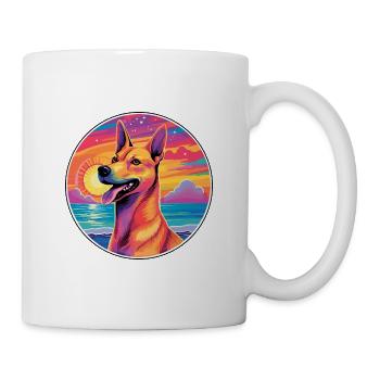Carolina Dog Breed Colorful Cartoon Watercolor - Mug - white - Right