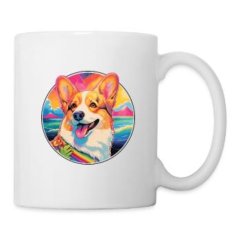Corgi Dog Breed Colorful Cartoon Watercolor - Mug - white - Right
