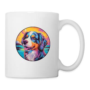 Caucasian Ovcharka Dog Breed Colorful Cartoon Wate - Mug - white - Right