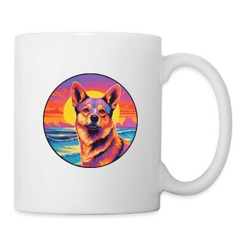 Dingo-Hunderasse Buntes Cartoon-Aquarell - Tasse - Weiß - Rechts