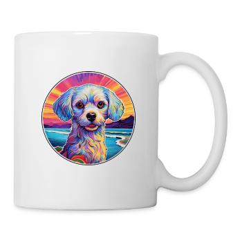 Chinesische kaiserliche Hunderasse bunte Karikatur Wasserc - Tasse - Weiß - Rechts