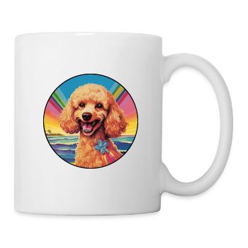 Schnurpudel Hunderasse Bunte Karikatur Watercolo - Tasse - Weiß - Rechts