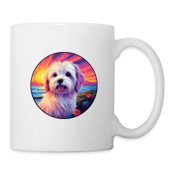 Coton De Tulear Dog Breed Colorful Cartoon Waterco - Mug blanc - blanc - Droite