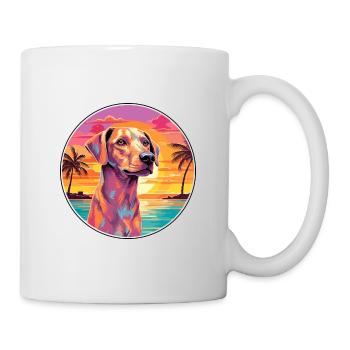 Cretan Hound Dog Breed Colorful Cartoon Watercolor - Mug - white - Right