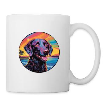 Curly Coated Retriever Dog Breed Colorful Cartoon - Mug - white - Right