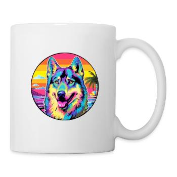 Chien-loup tchécoslovaque race de chien dessin animé coloré - Mug blanc - blanc - Droite