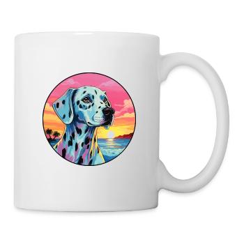 Dalmatinische Hunderasse buntes Karikatur-Aquarell - Tasse - Weiß - Rechts