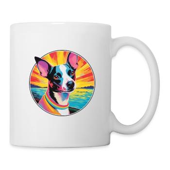 Decker Rat Terrier Dog Breed Colorful Cartoon Wate - Mug - white - Right