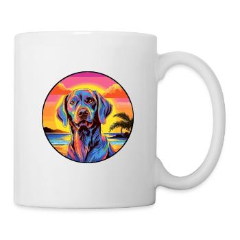 Deutsche Bracke Hunderasse Bunte Karikatur Waterco - Tasse - Weiß - Rechts