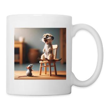 Erdmännchen Mäuseschreck - Tasse - Weiß - Rechts