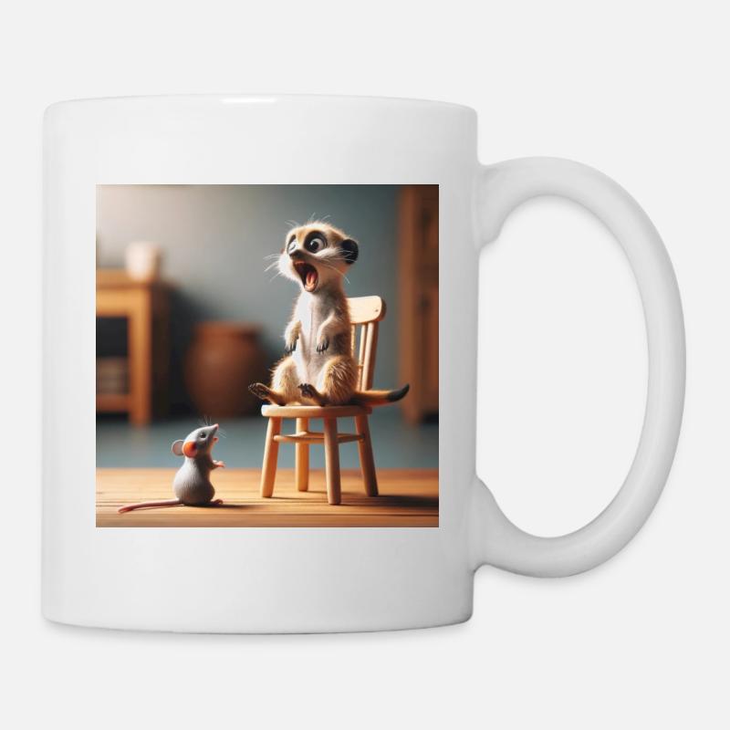 Erdmännchen Mäuseschreck - Tasse - Weiß