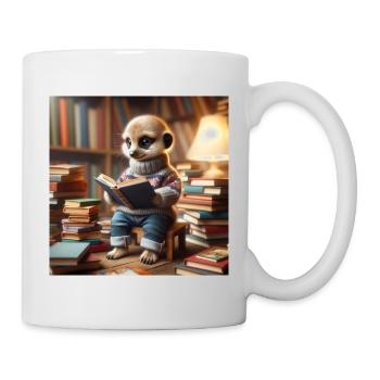 Der kleine Bücherwurm - Tasse - Weiß - Rechts