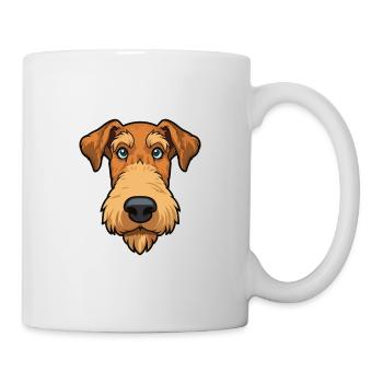 Airedale Terrier chien race Cartoon Kawaii Illustra - Mug blanc - blanc - Droite
