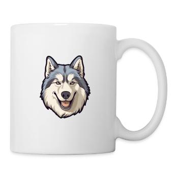 Alaskan Malamute Hunderasse Karikatur Kawaii Illustra - Tasse - Weiß - Rechts