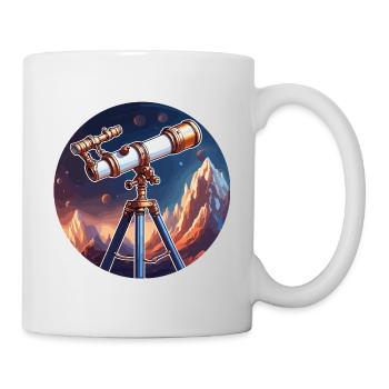 Fernrohr / Teleskop / Astronomie / Sternenhimmel - Tasse - Weiß - Rechts