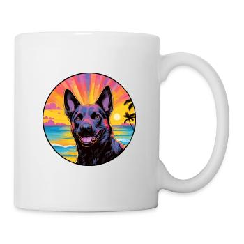 Dutch Shepherd Dog Breed Colorful Cartoon Watercol - Mug - white - Right