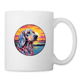 English Setter Dog Breed Colorful Cartoon Watercol - Mug - white - Right