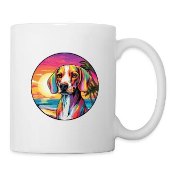 Estnische Jagdhunderasse Bunte Karikatur Watercol - Tasse - Weiß - Rechts