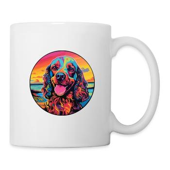Englischer Cocker Spaniel Hunderasse Bunte Karikatur - Tasse - Weiß - Rechts