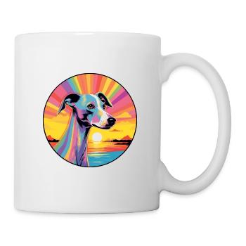 Anglais Whippet Chien Race Coloré Cartoon Waterco - Mug blanc - blanc - Droite