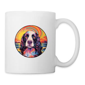 English Springer Spaniel Dog Breed Colorful Cartoo - Mug - white - Right