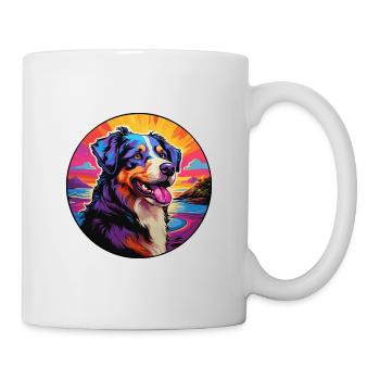Estrela Mountain Dog Breed Colorful Cartoon Waterc - Mug - white - Right