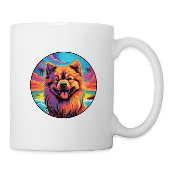 Eurasier Dog Breed Colorful Cartoon Watercolor - Mug - white - Right