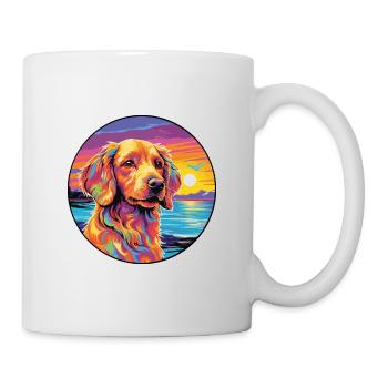 Fauve de Bretagne Hunderasse buntes Karikatur Wasser - Tasse - Weiß - Rechts