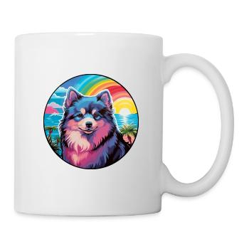 Finnish Lapphund Dog Breed Colorful Cartoon Waterc - Mug - white - Right