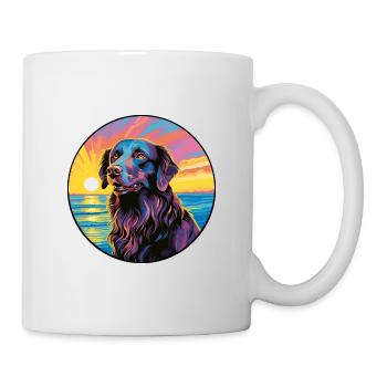 Flat Coated Retriever Dog Breed Colorful Cartoon W - Mug - white - Right