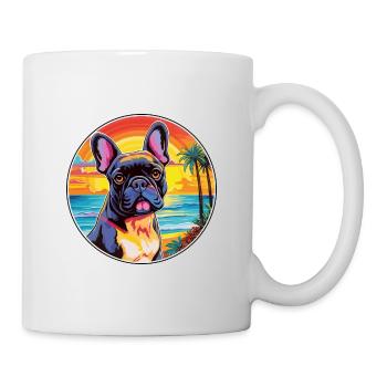 French Bulldog Dog Breed Colorful Cartoon Watercol - Mug - white - Right