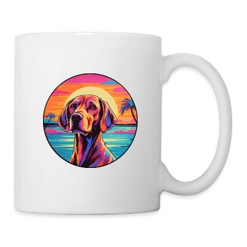 Finnish Hound Dog Breed Colorful Cartoon Watercolo - Mug - white - Right