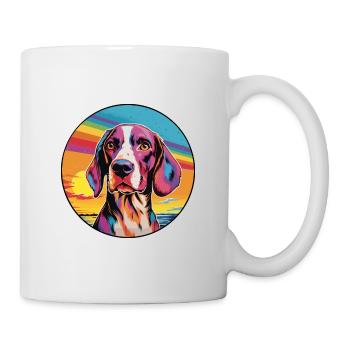 Français Tricolore Hound chien race coloré dessin animé W - Mug blanc - blanc - Droite